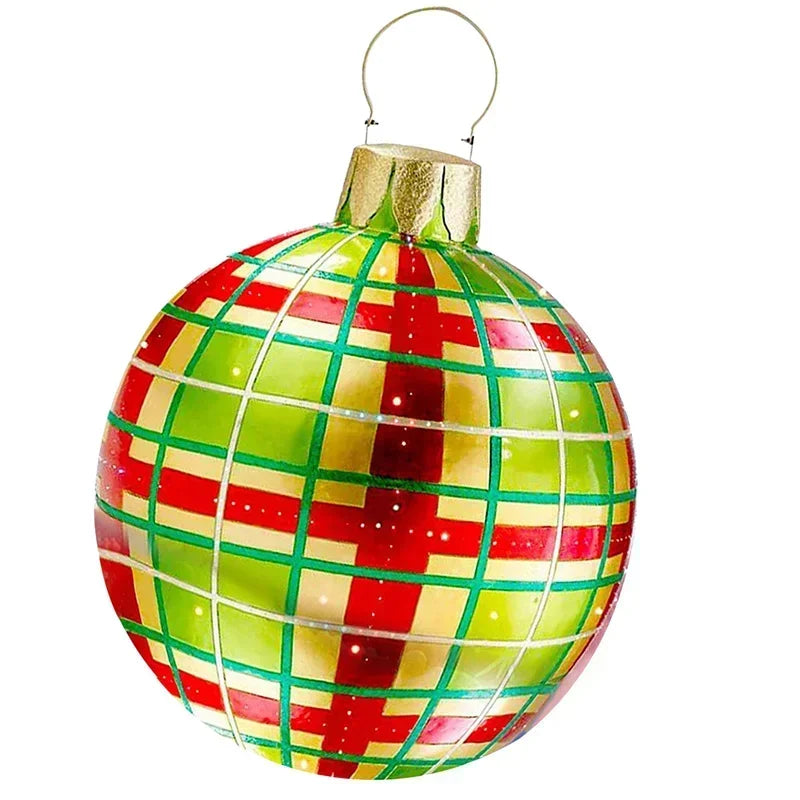 2024 Weihnachten 60 cm Outdoor Aufblasbare Ball PVC Riesige Große Kugel Baum Ornament Outdoor Spielzeug Ball Weihnachten Geschenk Ornament 2025