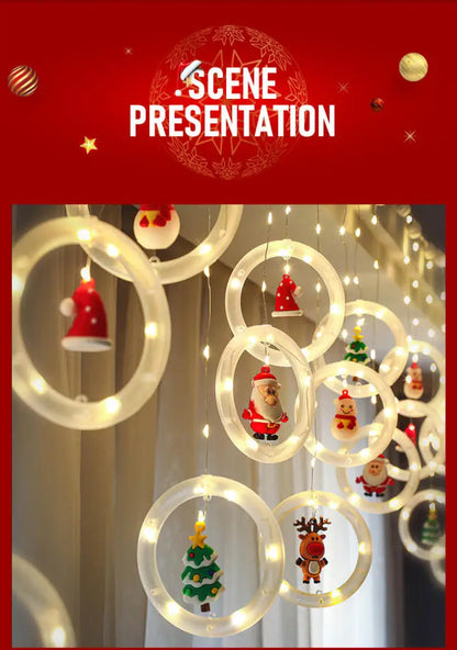 Weihnachten führte dekorative Lichter Streifen Stern Vorhang Lichter Weihnachts baum Lichter String Festival Atmosphäre Lichter Stern Lichter