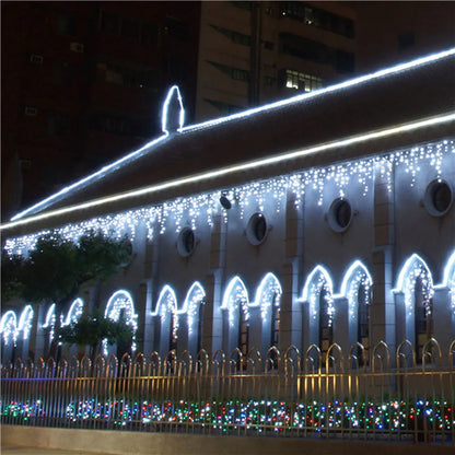 Weihnachten Lichter Wasserfall Outdoor Dekoration 5M Droop 0,4-0,6 m Led-leuchten Vorhang String Lichter Party Ggarden Traufe dekoration