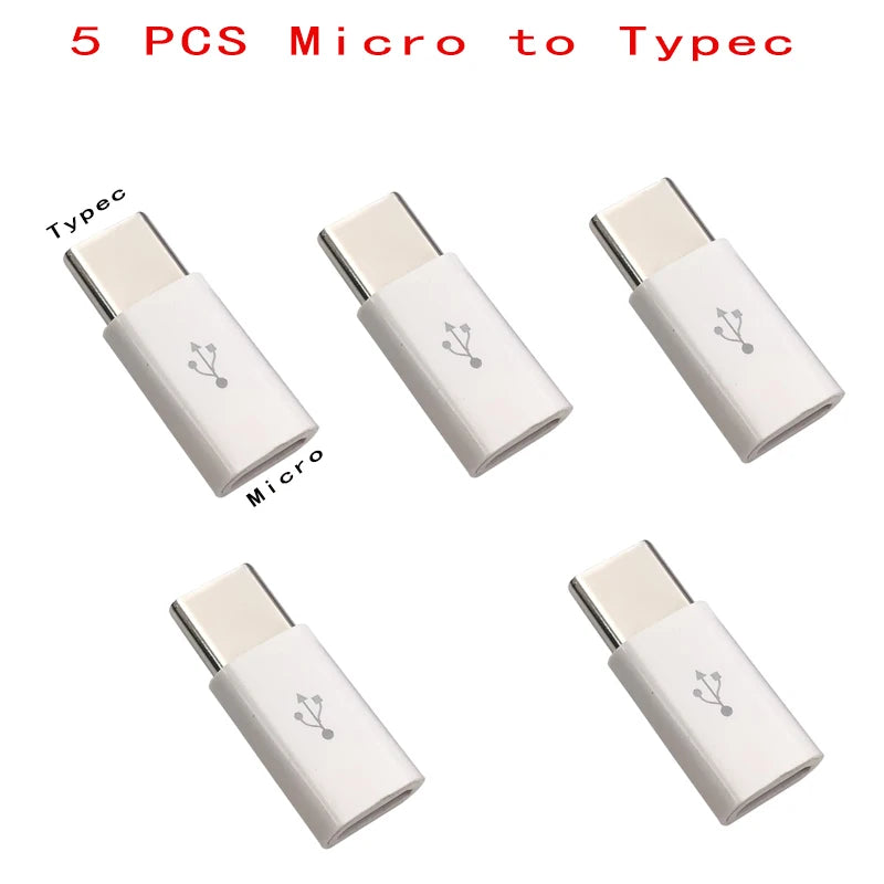 1PCS/5PCS Micro USB Buchse Auf Typ C Stecker Adapter Handy Android Konverter Micro-B Zu USB-C Daten Kabel Stecker