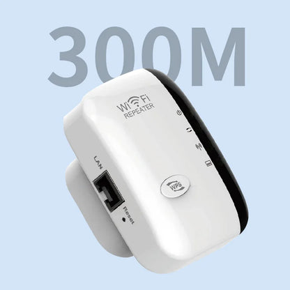 Drahtloser Repeater, WiFi-Signalverstärker, EU-US-Heimrouter, 300 m Wandpenetration, große Entfernungen, kompatibel mit mehreren Geräten