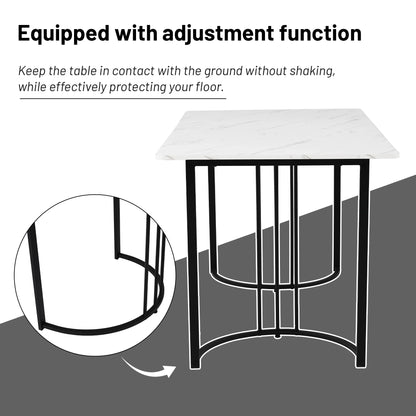 140×80×75 cm Esstisch, moderner Küchen-Esstisch, Metallrahmen
