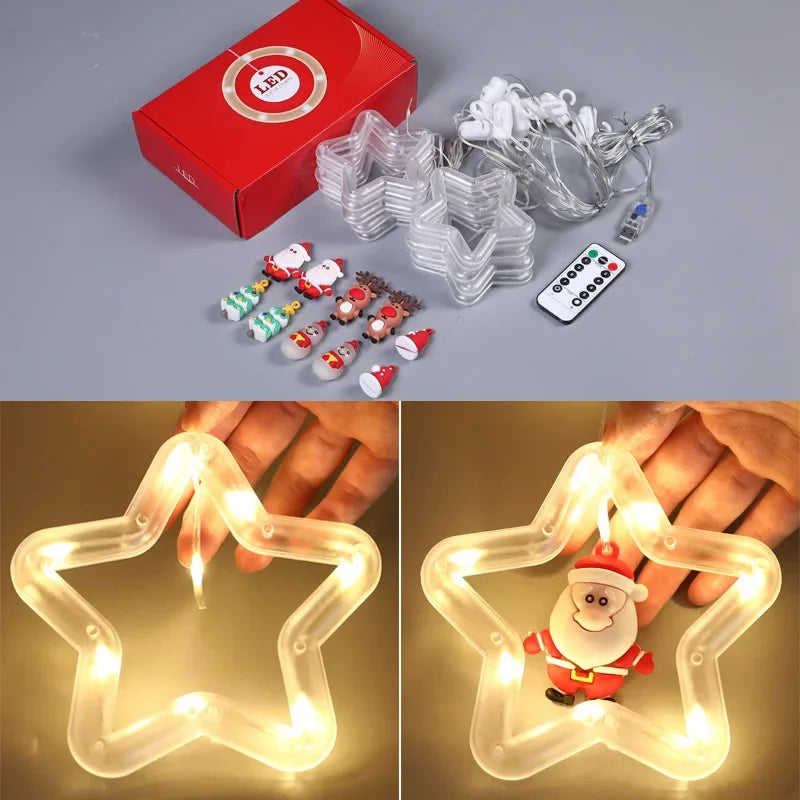 Weihnachten LED Streifen Lichter Zimmer Girlande LED Vorhang Lampe USB-Stecker Weihnachts dekoration Lichter für Schlafzimmer Wohnzimmer Fenster