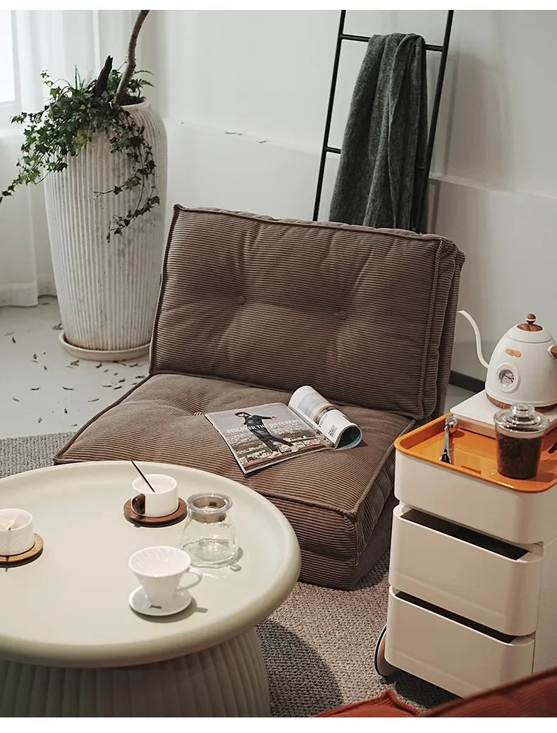 Faules Sofa, Wohnzimmer im cremigen Stil, faltbares Doppelzweck-Einzelsofa