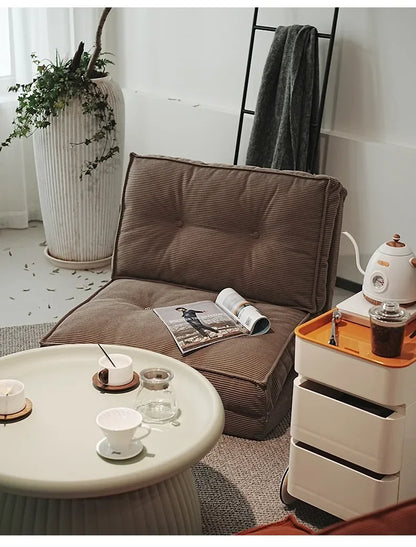 Faules Sofa, Wohnzimmer im cremigen Stil, faltbares Doppelzweck-Einzelsofa