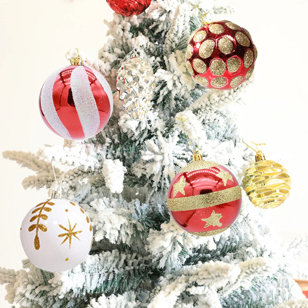 Weihnachtskugeln, 6 Stück, 6 cm, Weihnachtsbaumschmuck, bruchsichere Weihnachtsbaumkugeln, Weihnachtskugeldekorationen für Zuhause