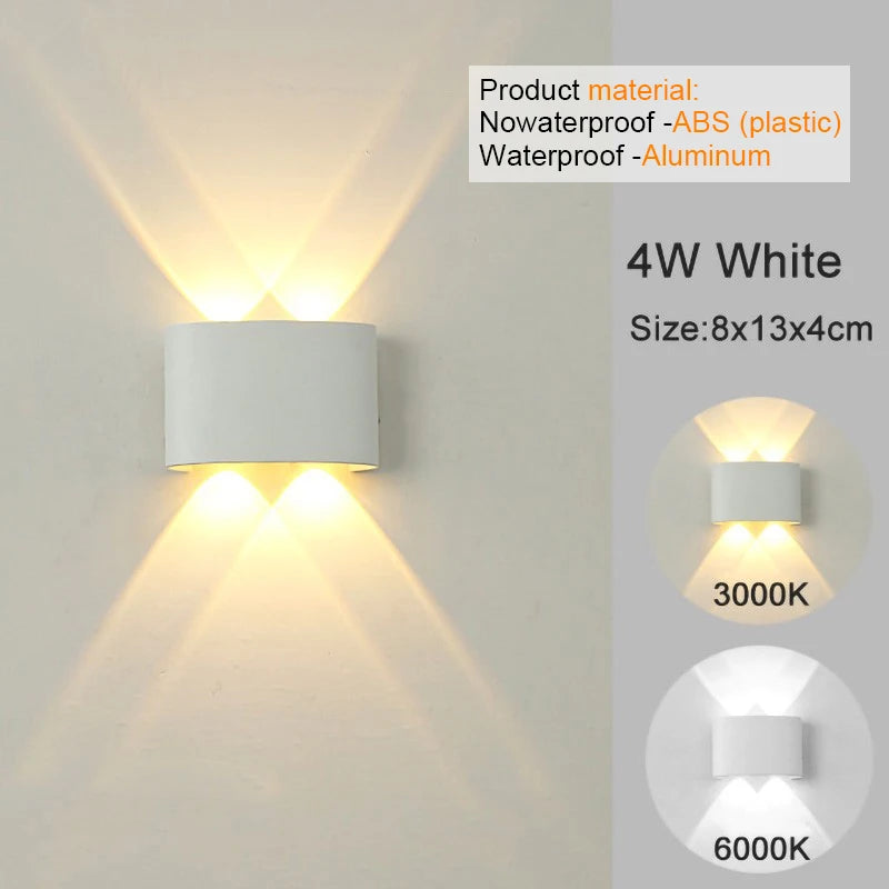 LED-Wandleuchten, moderne Innen- und Außenlampe
