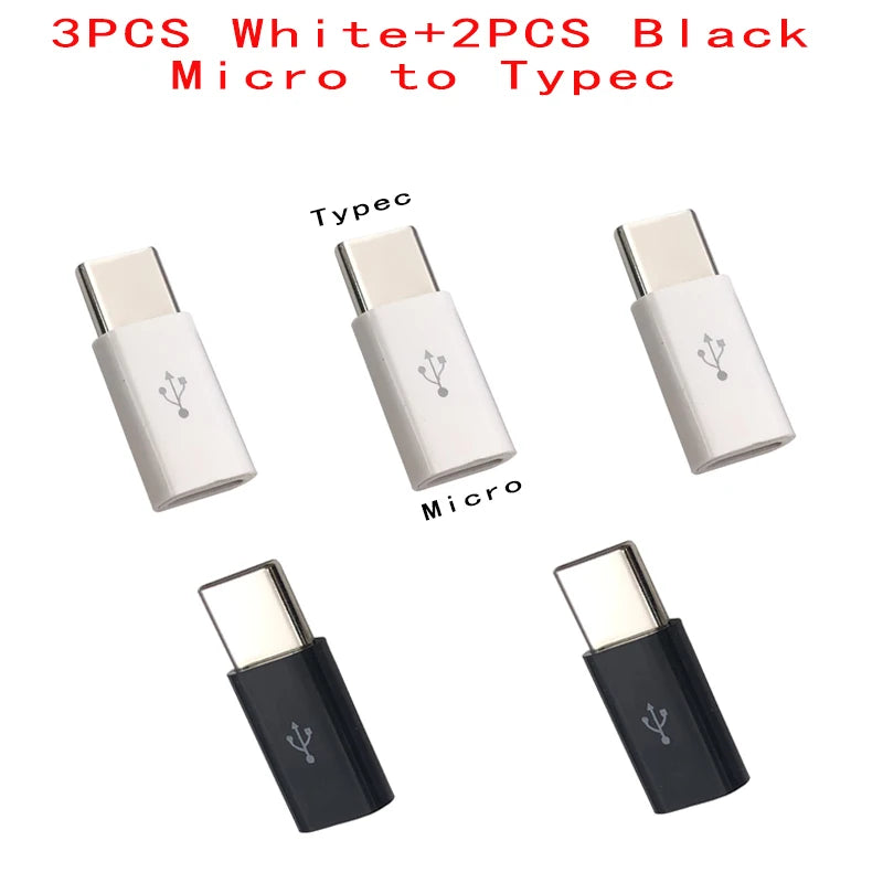1PCS/5PCS Micro USB Buchse Auf Typ C Stecker Adapter Handy Android Konverter Micro-B Zu USB-C Daten Kabel Stecker