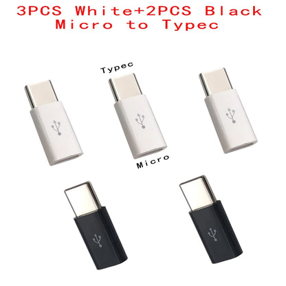 1PCS/5PCS Micro USB Buchse Auf Typ C Stecker Adapter Handy Android Konverter Micro-B Zu USB-C Daten Kabel Stecker