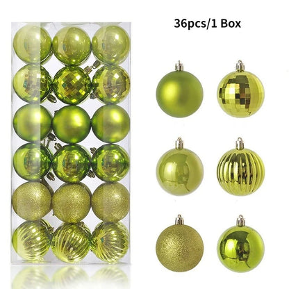 36 Stücke 3 CM Weihnachtskugeln Weihnachtsbaum Dekoration Anhänger für Home Party Decor 2025 Neujahr Navidad Geschenke Ornamente Zubehör