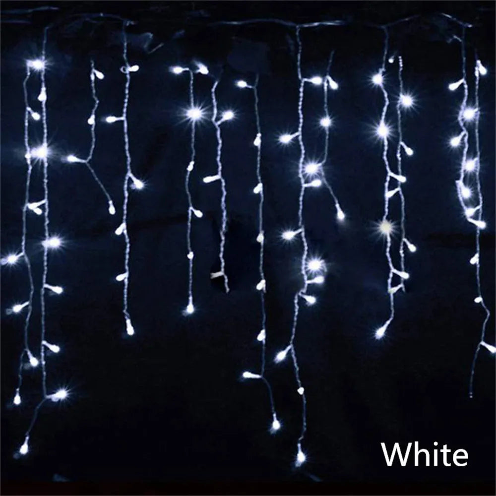 Weihnachten Lichter Wasserfall Outdoor Dekoration 5M Droop 0,4-0,6 m Led-leuchten Vorhang String Lichter Party Ggarden Traufe dekoration