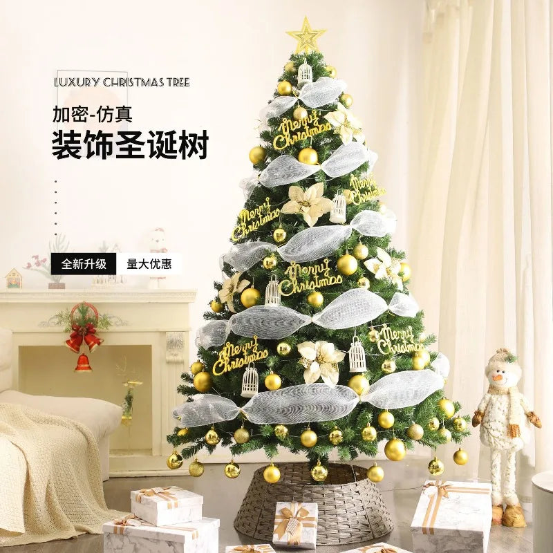 Weihnachtsbaum nach Hause, neue Verschlüsselung, leuchtende große Weihnachtsdekoration, luxuriöses DIY-Paket