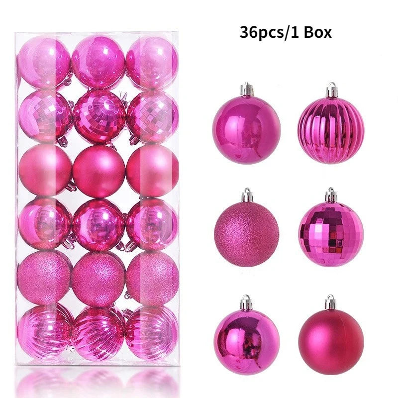 36 Stücke 3 CM Weihnachtskugeln Weihnachtsbaum Dekoration Anhänger für Home Party Decor 2025 Neujahr Navidad Geschenke Ornamente Zubehör