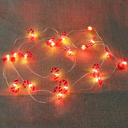 Weihnachtsbeleuchtung 2M 20LED Lichterkette Weihnachtsmann Schneeflocke Lichterketten batteriebetrieben für Zuhause Wohnzimmer Weihnachtsdekoration Lampe
