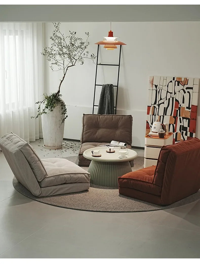 Faules Sofa, Wohnzimmer im cremigen Stil, faltbares Doppelzweck-Einzelsofa