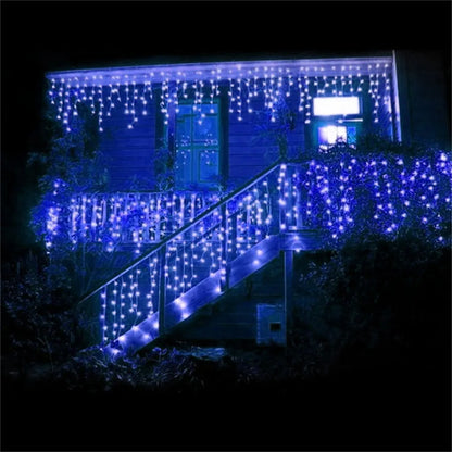 Weihnachten Lichter Wasserfall Outdoor Dekoration 5M Droop 0,4-0,6 m Led-leuchten Vorhang String Lichter Party Ggarden Traufe dekoration