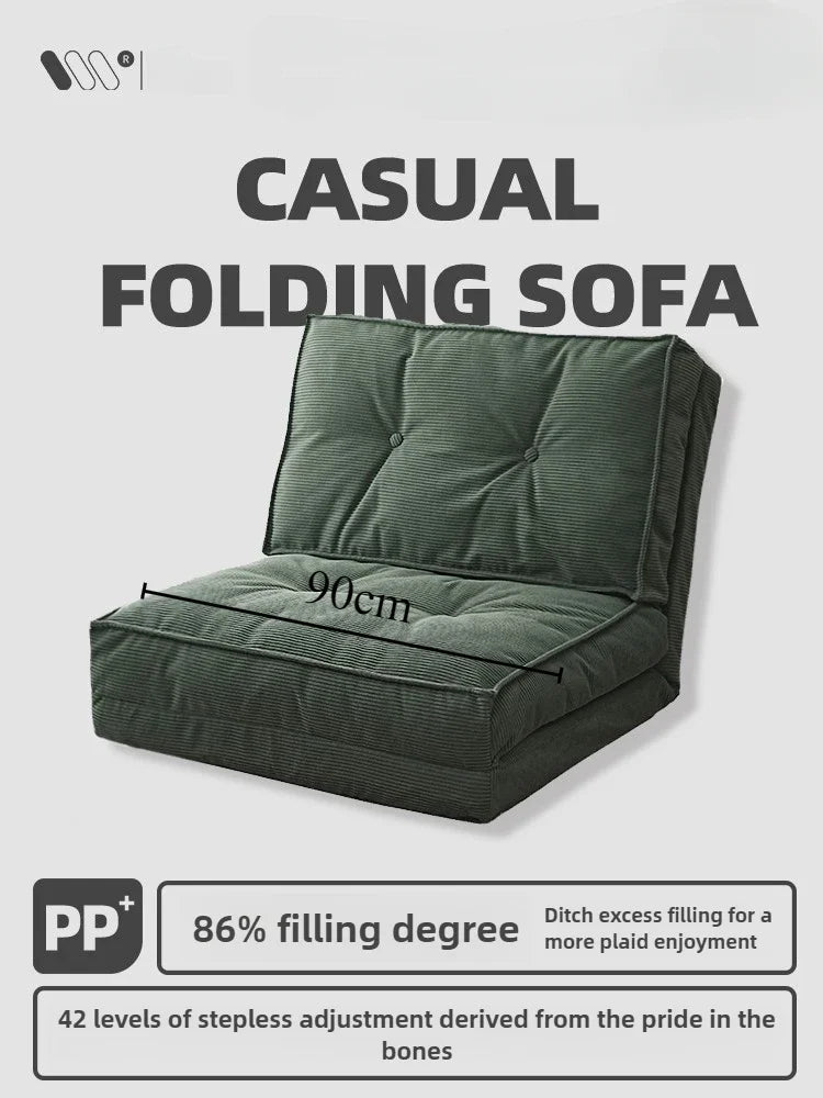 Faules Sofa, Wohnzimmer im cremigen Stil, faltbares Doppelzweck-Einzelsofa