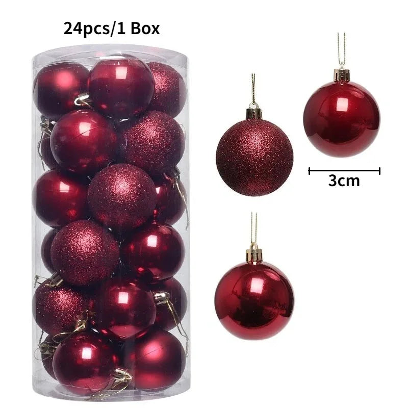 36 Stücke 3 CM Weihnachtskugeln Weihnachtsbaum Dekoration Anhänger für Home Party Decor 2025 Neujahr Navidad Geschenke Ornamente Zubehör