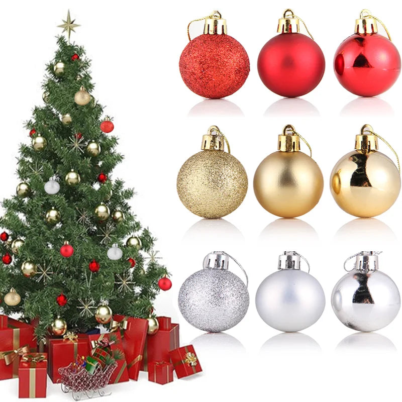24 Stück Weihnachtskugeln Weihnachtsbaum Dekoration Weihnachtsbaum Ornamente Hängende Kugel Weihnachtsbaum Zubehör Heimdekoration