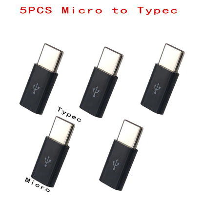 1PCS/5PCS Micro USB Buchse Auf Typ C Stecker Adapter Handy Android Konverter Micro-B Zu USB-C Daten Kabel Stecker