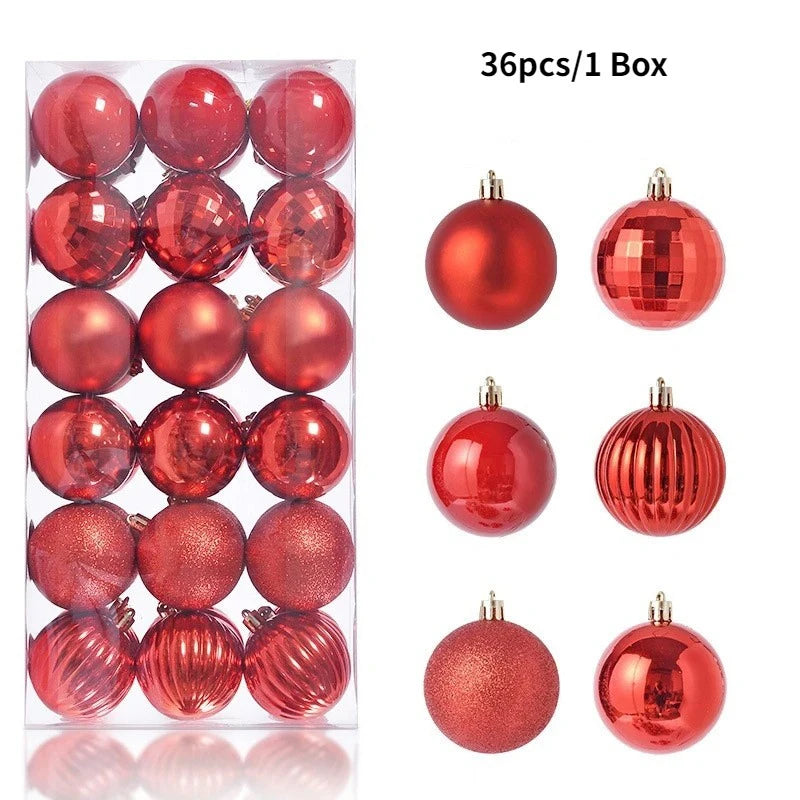 36 Stücke 3 CM Weihnachtskugeln Weihnachtsbaum Dekoration Anhänger für Home Party Decor 2025 Neujahr Navidad Geschenke Ornamente Zubehör