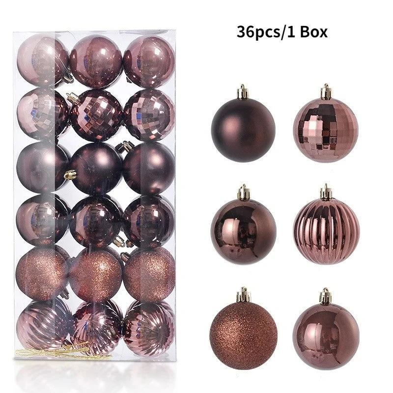 36 Stücke 3 CM Weihnachtskugeln Weihnachtsbaum Dekoration Anhänger für Home Party Decor 2025 Neujahr Navidad Geschenke Ornamente Zubehör