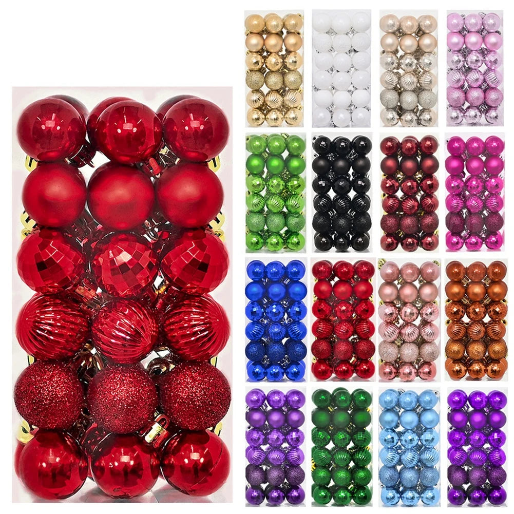 36Pcs Weihnachten Kugeln Neue Jahr Party Dekoration Weihnachten Baum Ornamente Weihnachten Hängen Ornament Wohnkultur Geschenke Navidad