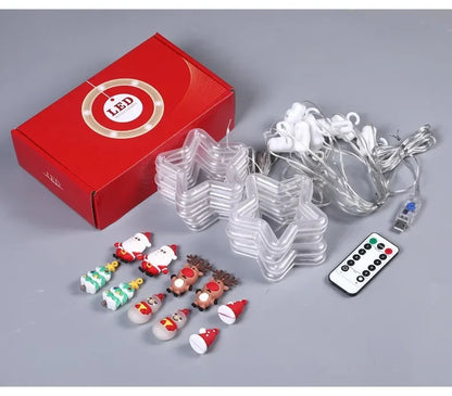 Weihnachten LED Streifen Lichter Zimmer Girlande LED Vorhang Lampe USB-Stecker Weihnachts dekoration Lichter für Schlafzimmer Wohnzimmer Fenster