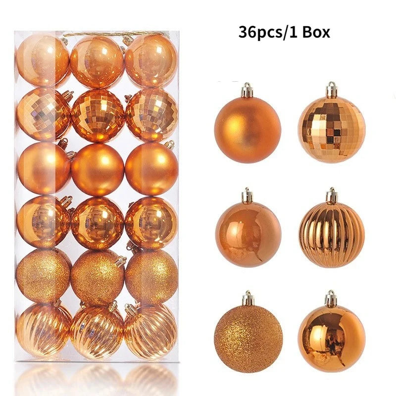 36 Stücke 3 CM Weihnachtskugeln Weihnachtsbaum Dekoration Anhänger für Home Party Decor 2025 Neujahr Navidad Geschenke Ornamente Zubehör