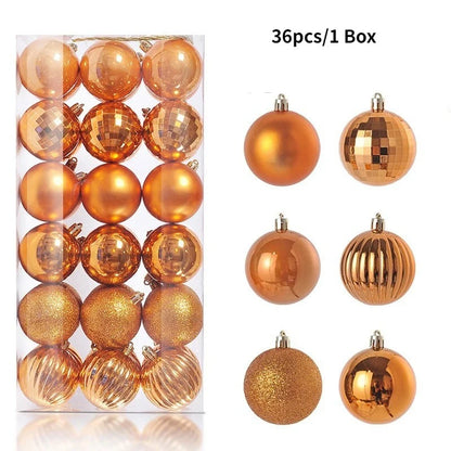 36 Stücke 3 CM Weihnachtskugeln Weihnachtsbaum Dekoration Anhänger für Home Party Decor 2025 Neujahr Navidad Geschenke Ornamente Zubehör