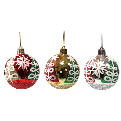 Weihnachtskugeln, 6 Stück, 6 cm, Weihnachtsbaumschmuck, bruchsichere Weihnachtsbaumkugeln, Weihnachtskugeldekorationen für Zuhause
