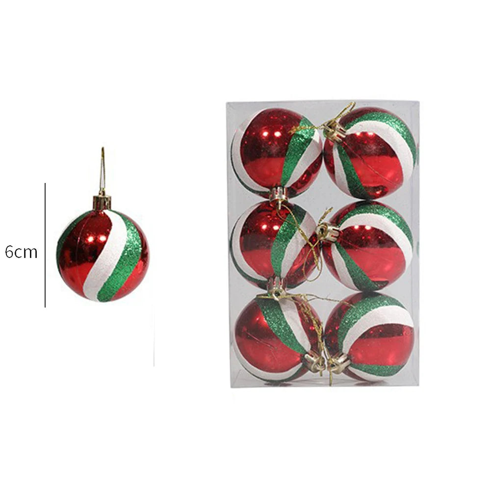 Weihnachtskugeln, 6 Stück, 6 cm, Weihnachtsbaumschmuck, bruchsichere Weihnachtsbaumkugeln, Weihnachtskugeldekorationen für Zuhause