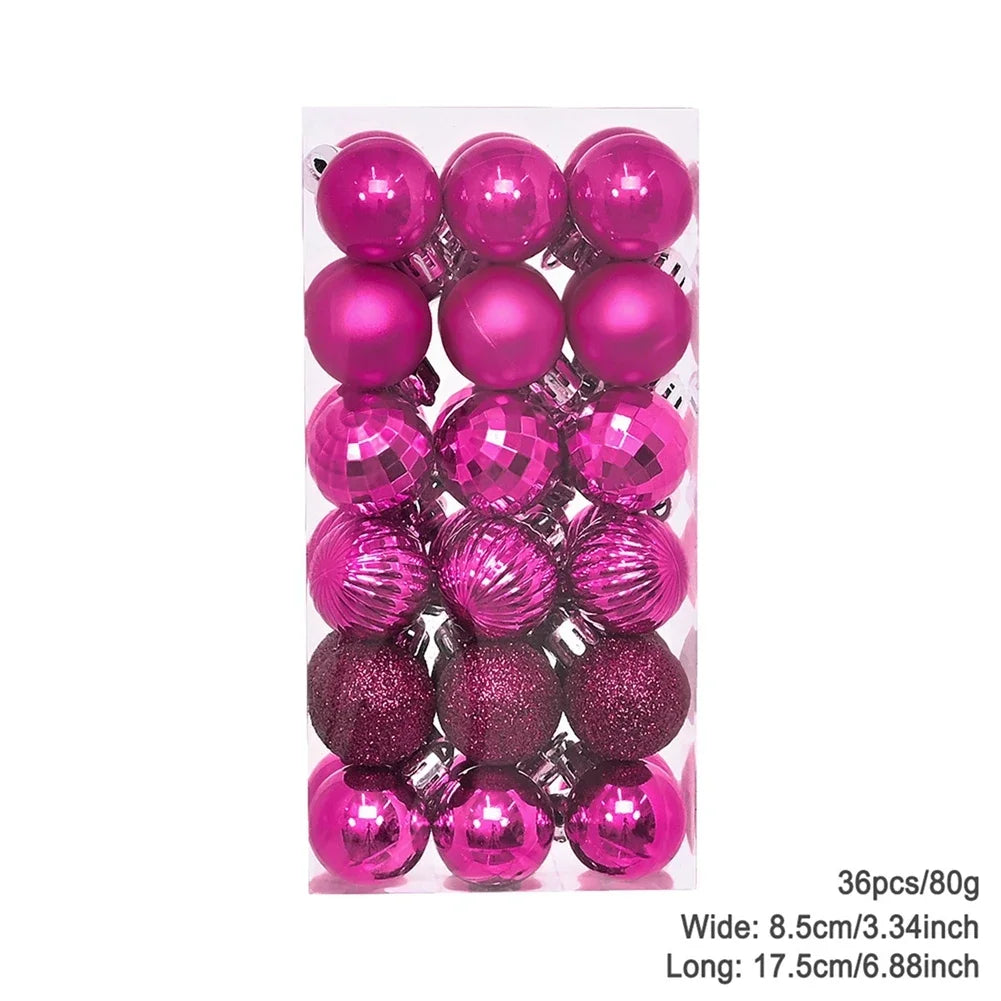 36Pcs Weihnachten Kugeln Neue Jahr Party Dekoration Weihnachten Baum Ornamente Weihnachten Hängen Ornament Wohnkultur Geschenke Navidad