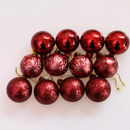 12pcs Weihnachts kugeln Weihnachts baums chmuck Ball Wohnkultur Weihnachten hängen Weihnachts feier Dekorationen Neujahrs geschenk