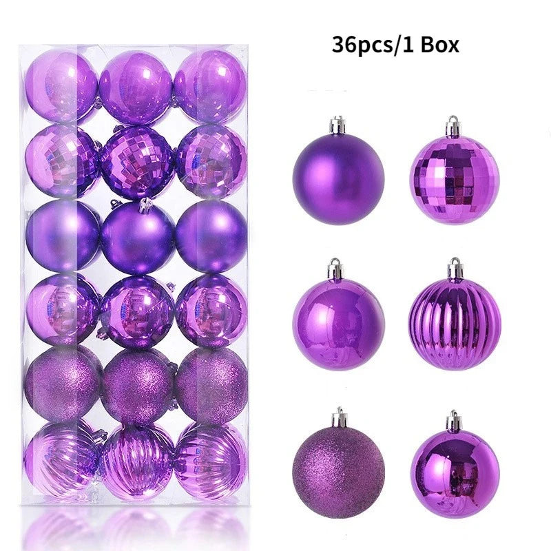 36 Stücke 3 CM Weihnachtskugeln Weihnachtsbaum Dekoration Anhänger für Home Party Decor 2025 Neujahr Navidad Geschenke Ornamente Zubehör