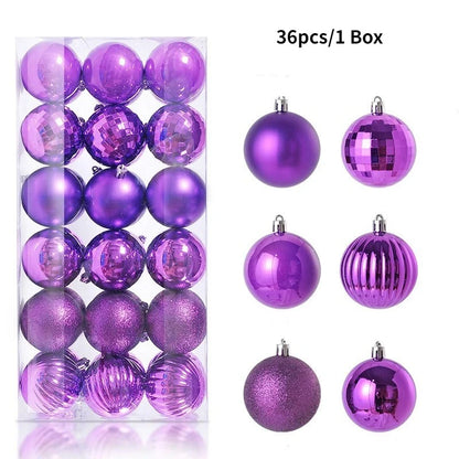 36 Stücke 3 CM Weihnachtskugeln Weihnachtsbaum Dekoration Anhänger für Home Party Decor 2025 Neujahr Navidad Geschenke Ornamente Zubehör