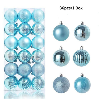36 Stücke 3 CM Weihnachtskugeln Weihnachtsbaum Dekoration Anhänger für Home Party Decor 2025 Neujahr Navidad Geschenke Ornamente Zubehör