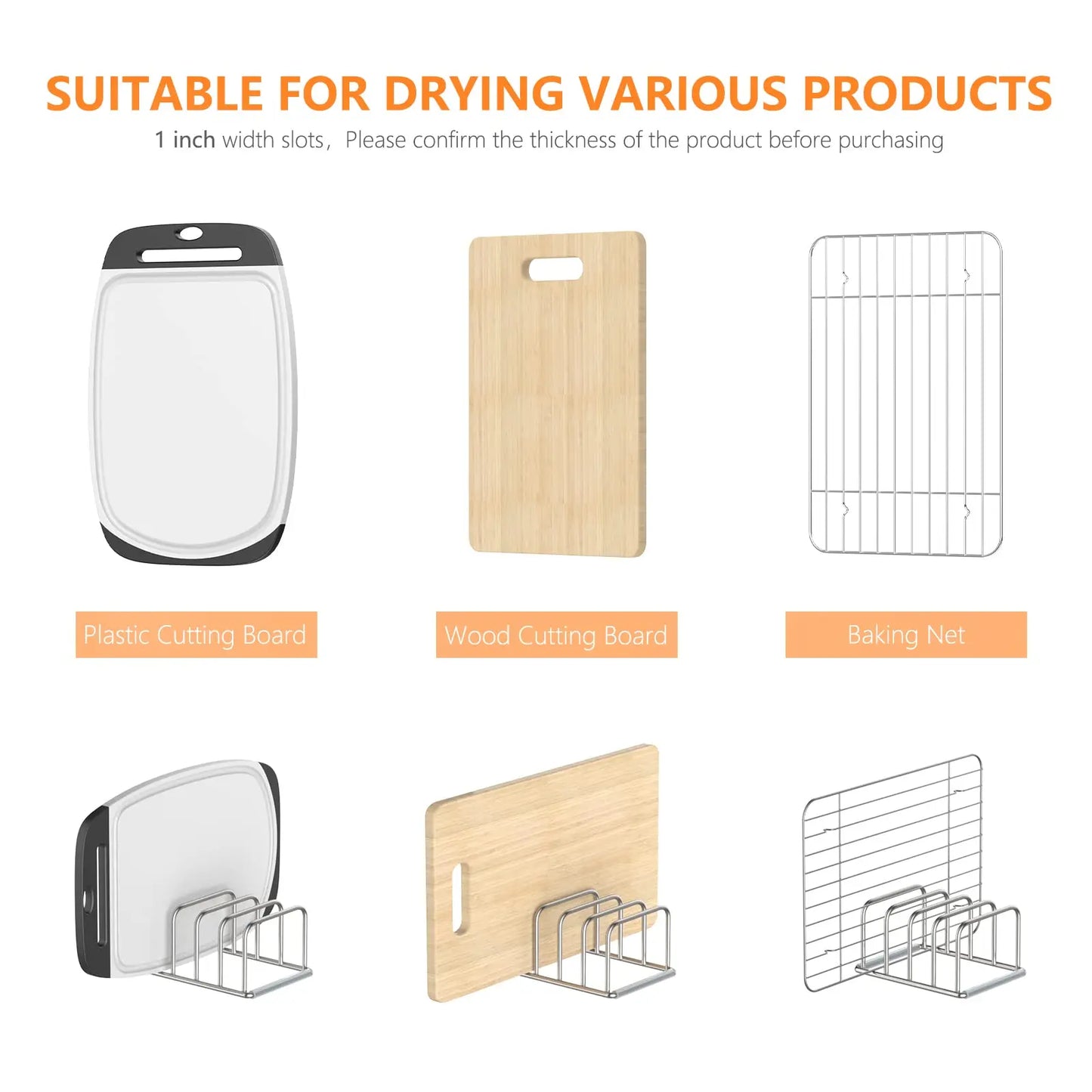 Küchenschrank-Organizer, Kochgeschirrhalter aus Stahl, geteilter Halter mit 5 Fächern für Pfannen, Backblech und Schneidebrett-Rack –