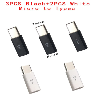 1PCS/5PCS Micro USB Buchse Auf Typ C Stecker Adapter Handy Android Konverter Micro-B Zu USB-C Daten Kabel Stecker