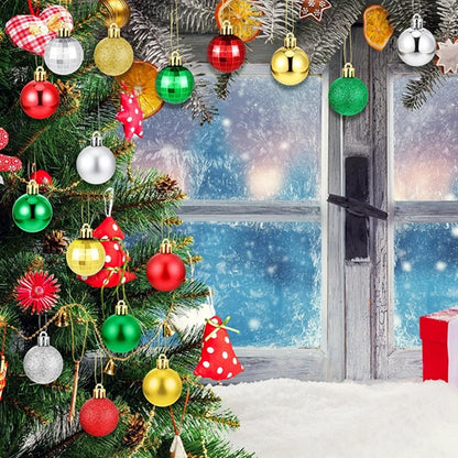 36 Stücke 3 CM Weihnachtskugeln Weihnachtsbaum Dekoration Anhänger für Home Party Decor 2025 Neujahr Navidad Geschenke Ornamente Zubehör