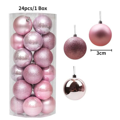 36 Stücke 3 CM Weihnachtskugeln Weihnachtsbaum Dekoration Anhänger für Home Party Decor 2025 Neujahr Navidad Geschenke Ornamente Zubehör