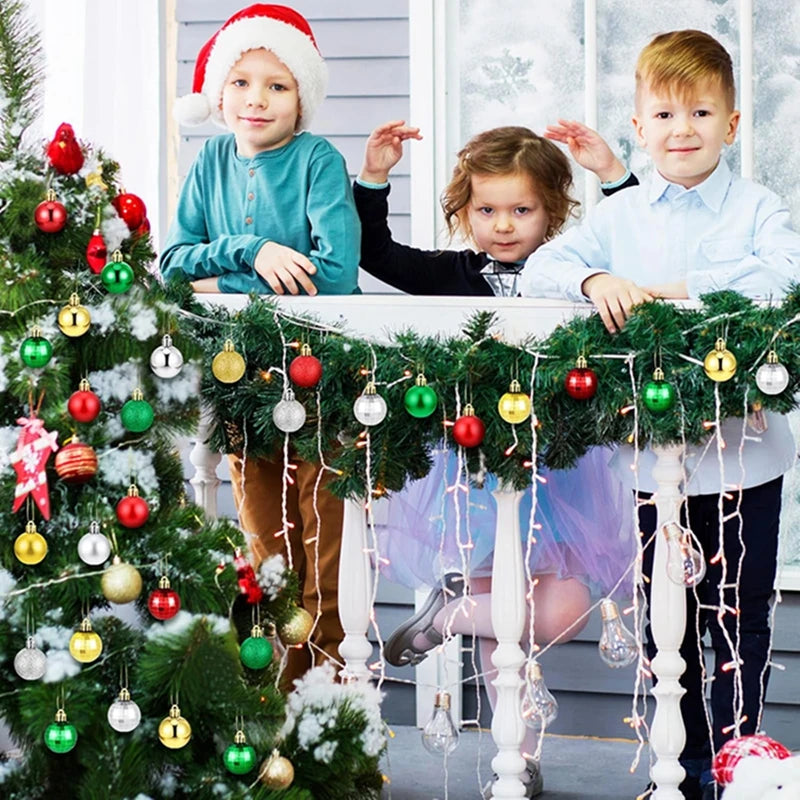 36 Stücke 3 CM Weihnachtskugeln Weihnachtsbaum Dekoration Anhänger für Home Party Decor 2025 Neujahr Navidad Geschenke Ornamente Zubehör