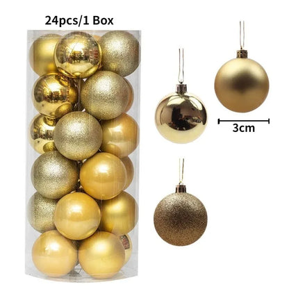 36 Stücke 3 CM Weihnachtskugeln Weihnachtsbaum Dekoration Anhänger für Home Party Decor 2025 Neujahr Navidad Geschenke Ornamente Zubehör