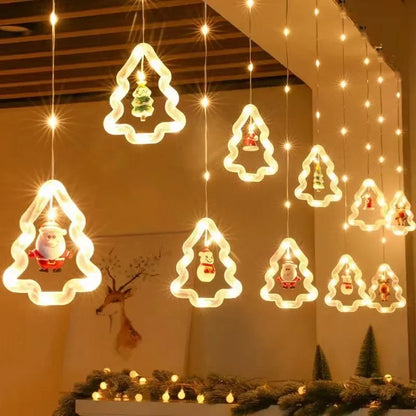 Weihnachten LED Streifen Lichter Zimmer Girlande LED Vorhang Lampe USB-Stecker Weihnachts dekoration Lichter für Schlafzimmer Wohnzimmer Fenster
