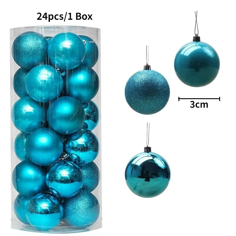 36 Stücke 3 CM Weihnachtskugeln Weihnachtsbaum Dekoration Anhänger für Home Party Decor 2025 Neujahr Navidad Geschenke Ornamente Zubehör