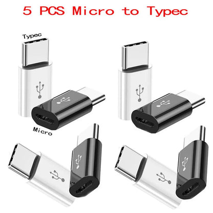 1PCS/5PCS Micro USB Buchse Auf Typ C Stecker Adapter Handy Android Konverter Micro-B Zu USB-C Daten Kabel Stecker