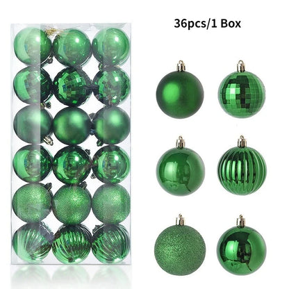 36 Stücke 3 CM Weihnachtskugeln Weihnachtsbaum Dekoration Anhänger für Home Party Decor 2025 Neujahr Navidad Geschenke Ornamente Zubehör