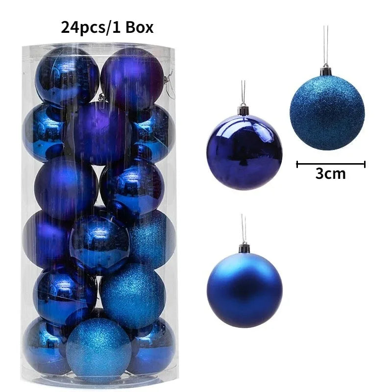 36 Stücke 3 CM Weihnachtskugeln Weihnachtsbaum Dekoration Anhänger für Home Party Decor 2025 Neujahr Navidad Geschenke Ornamente Zubehör