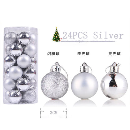 24 Stück Weihnachtskugeln Weihnachtsbaum Dekoration Weihnachtsbaum Ornamente Hängende Kugel Weihnachtsbaum Zubehör Heimdekoration