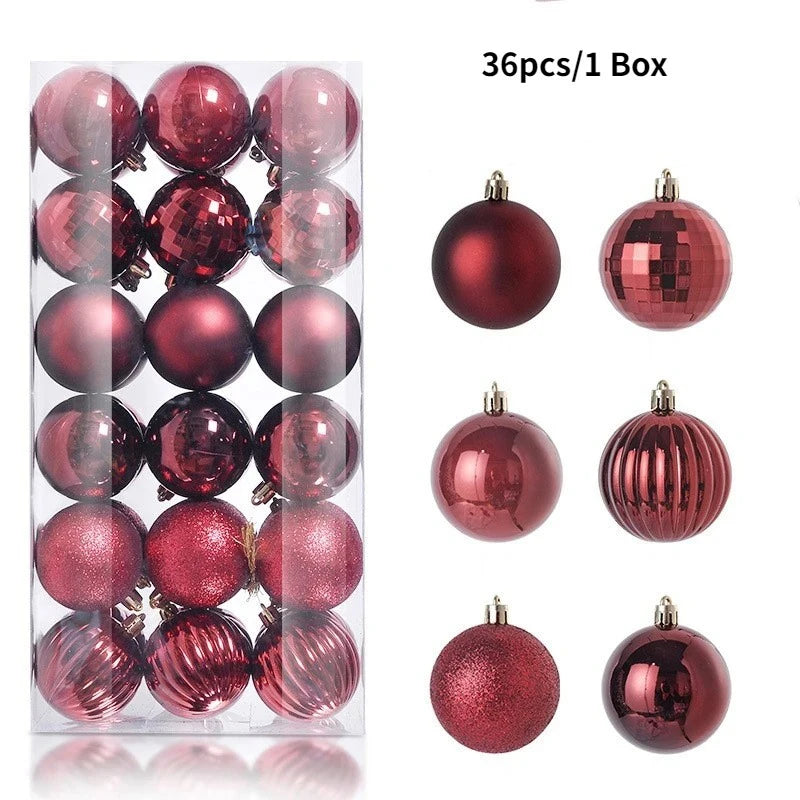 36 Stücke 3 CM Weihnachtskugeln Weihnachtsbaum Dekoration Anhänger für Home Party Decor 2025 Neujahr Navidad Geschenke Ornamente Zubehör